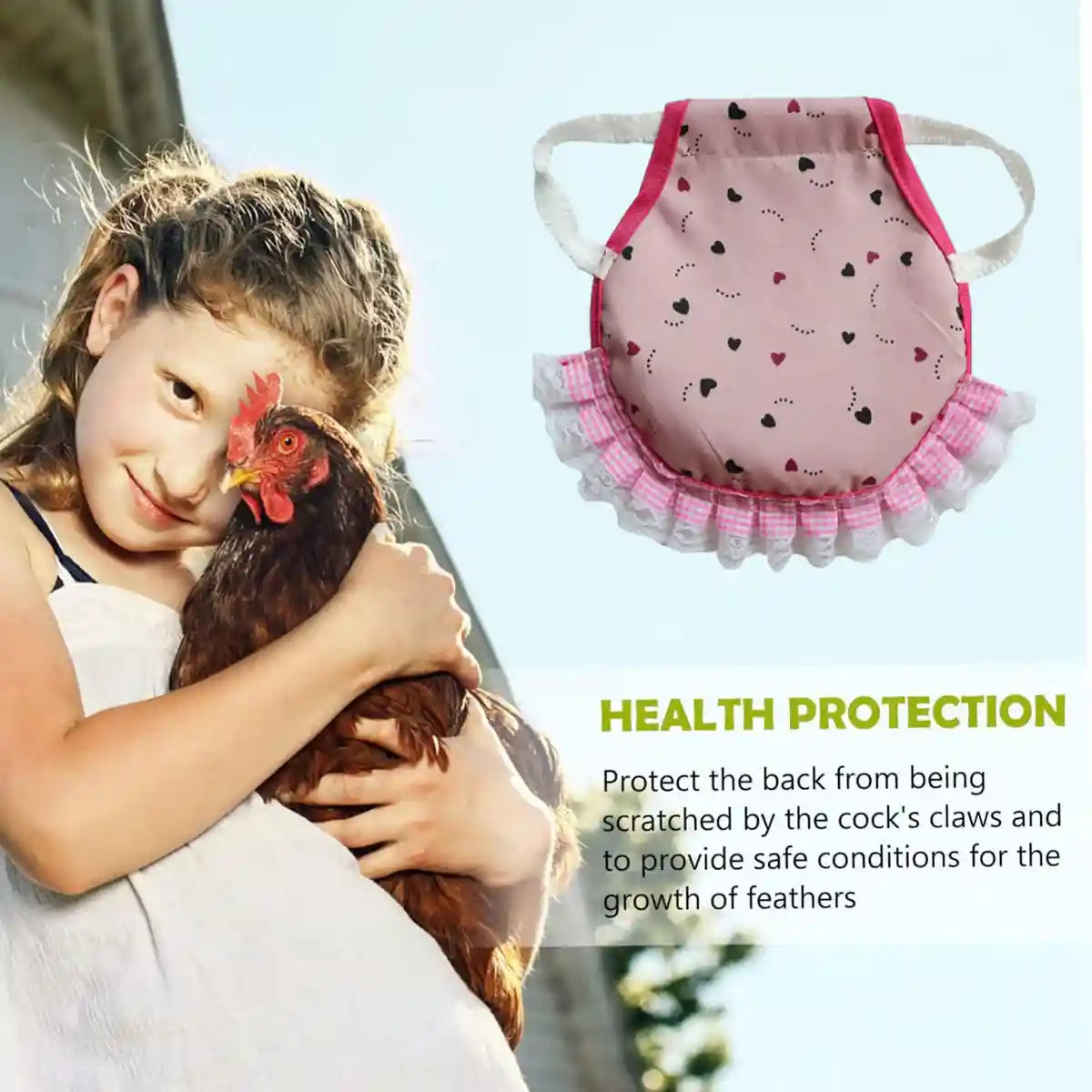 5 Pack Adjustable Chicken Saddle Aprons with Lace Trim