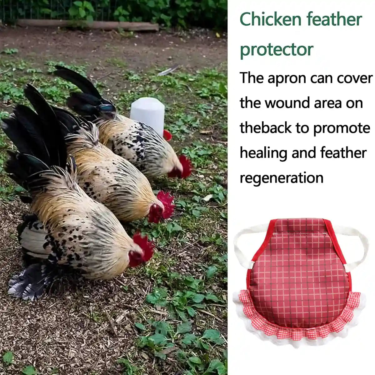 5 Pack Adjustable Chicken Saddle Aprons with Lace Trim