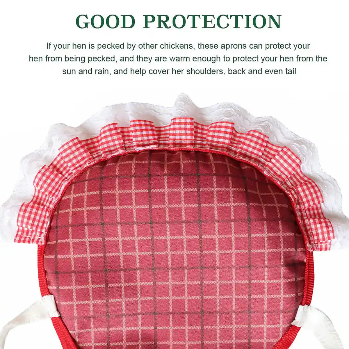 5 Pack Adjustable Chicken Saddle Aprons with Lace Trim