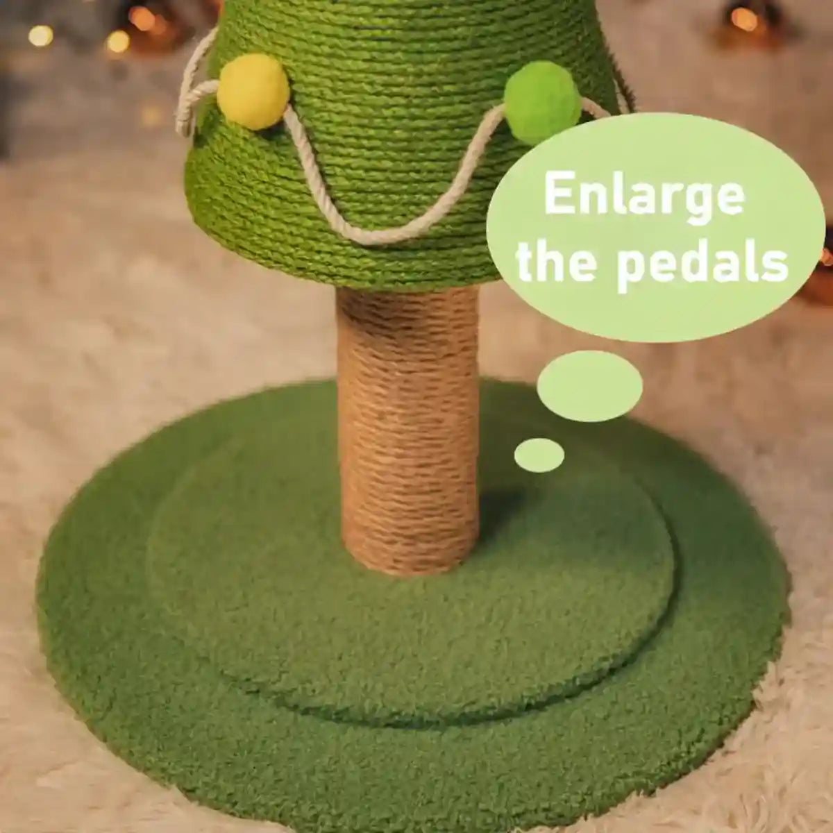 Christmas Tree Cat Scratching Post With Sisal Rope And Plush Base