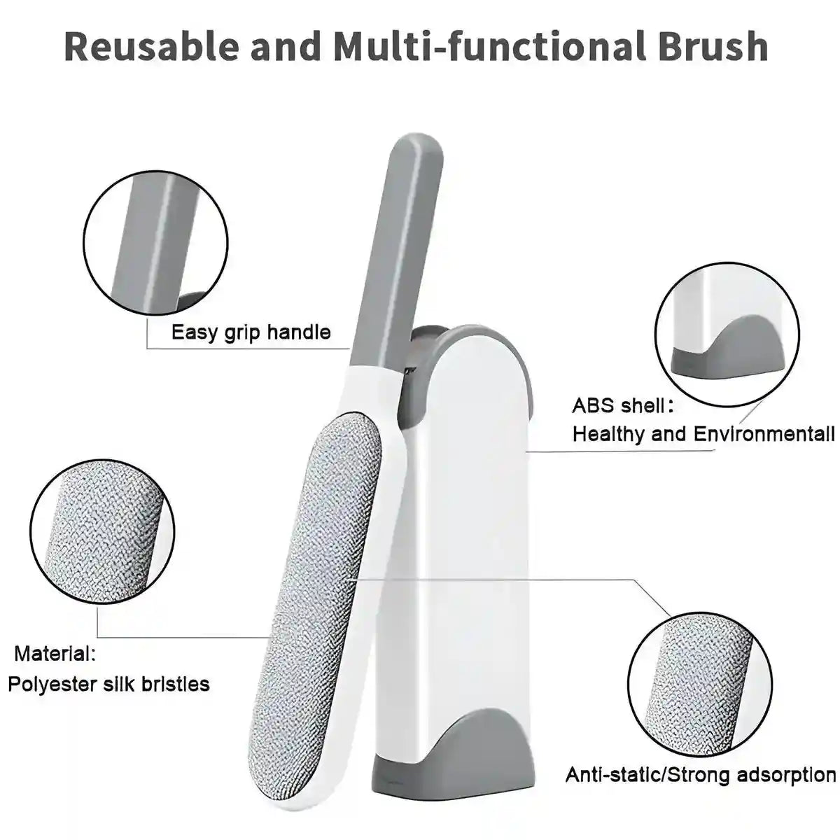 Reusable Pet Hair Remover Brush for Clothes Carpet & Sofa