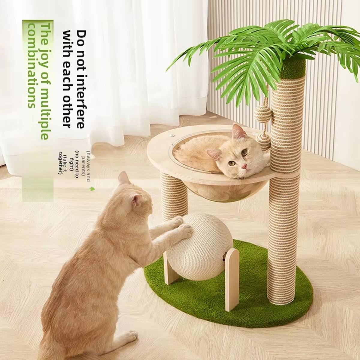 Coconut Tree Cat Climbing Frame With Capsule Bed