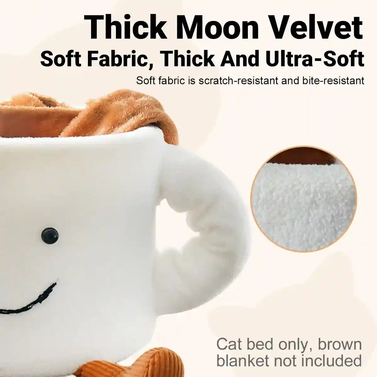 Cute Coffee Cup Cat Nest Bed for Indoor Cats and Kittens