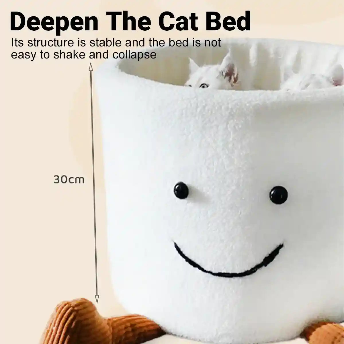 Cute Coffee Cup Cat Nest Bed for Indoor Cats and Kittens