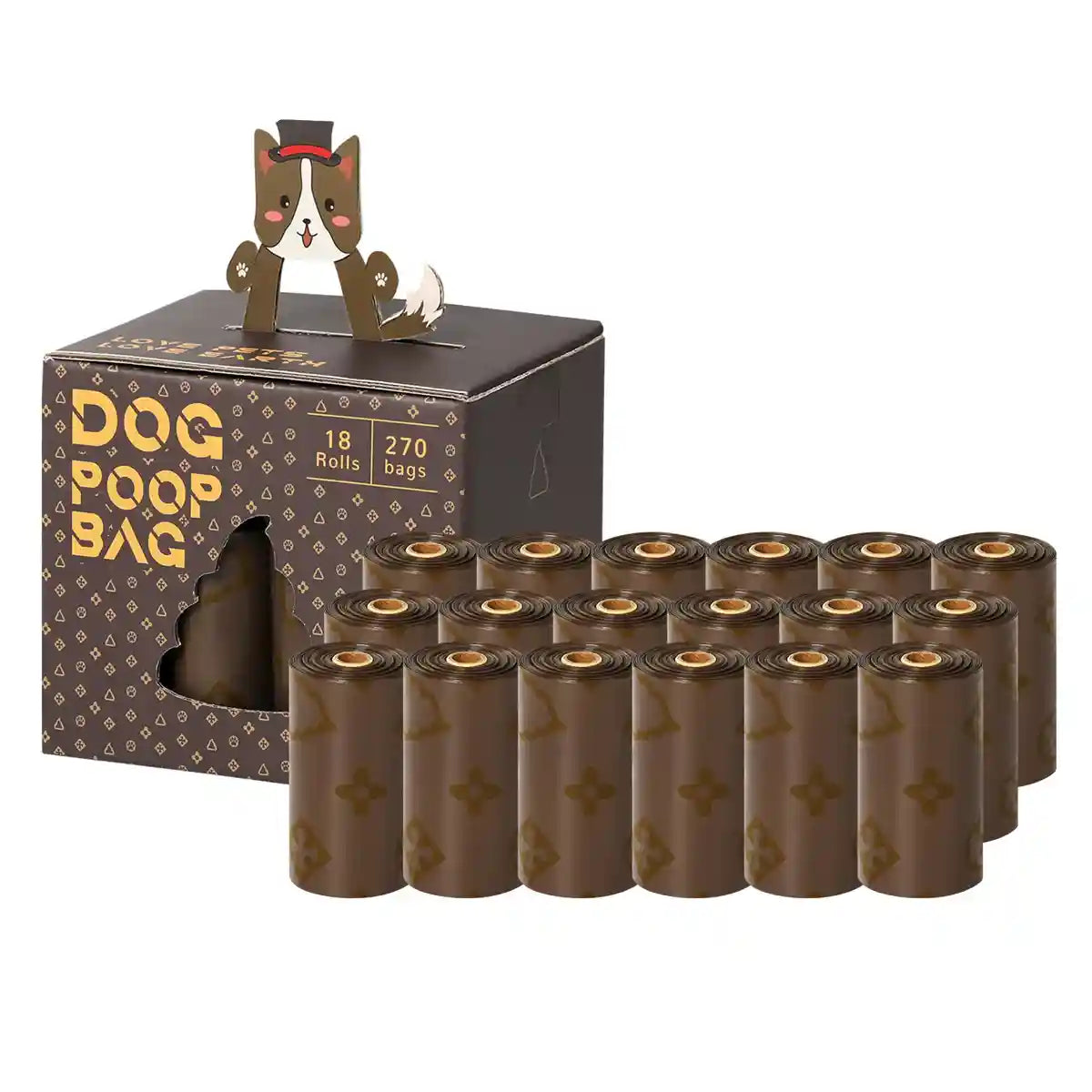 Coffee Scented Pet Poop Bags 270pcs (18 Rolls) Leakproof