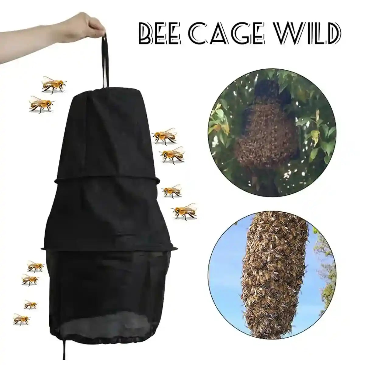 Efficient Swarm Capture Bee Cage Foldable Oxford Cloth Beekeeping Gear