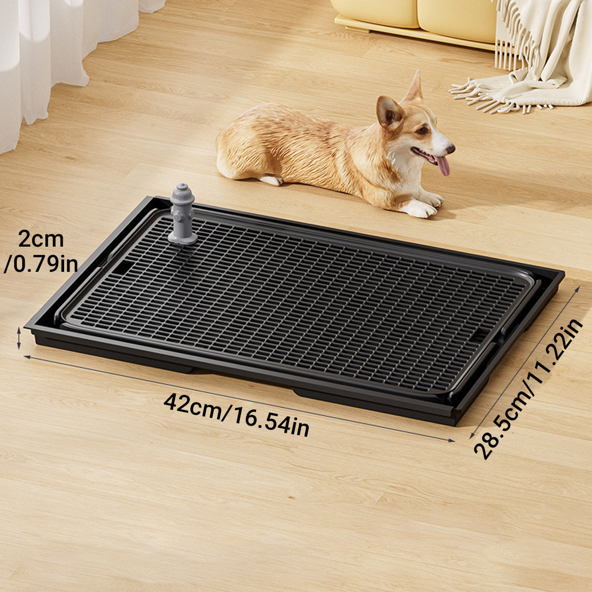 Connectable Dog Toilet Tray With Grid And Training Post
