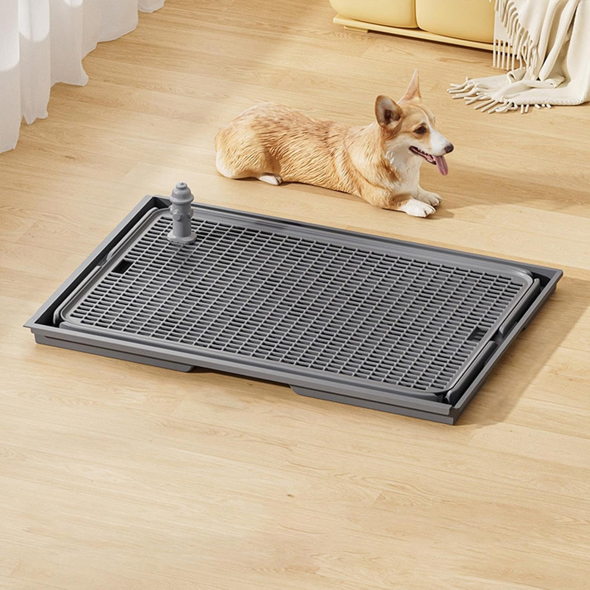 Connectable Dog Toilet Tray With Grid And Training Post