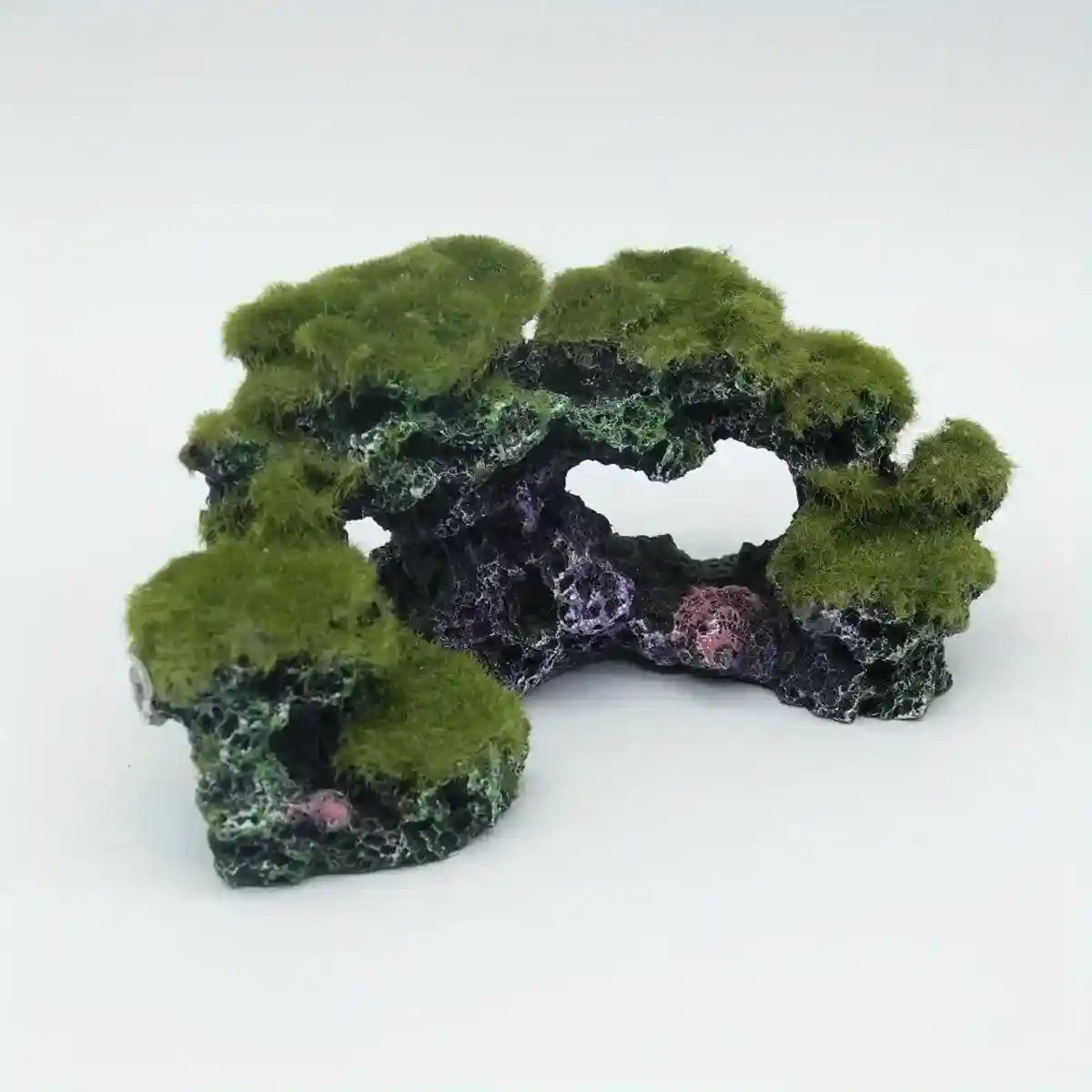 Flocked Moss Aquarium Rock Decoration Resin Fish Tank Ornament