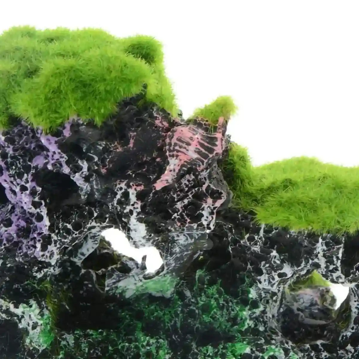 Flocked Moss Aquarium Rock Decoration Resin Fish Tank Ornament
