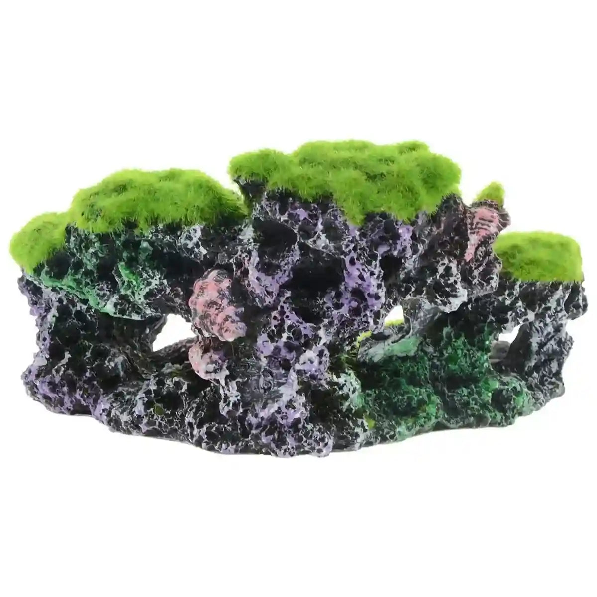 Flocked Moss Aquarium Rock Decoration Resin Fish Tank Ornament