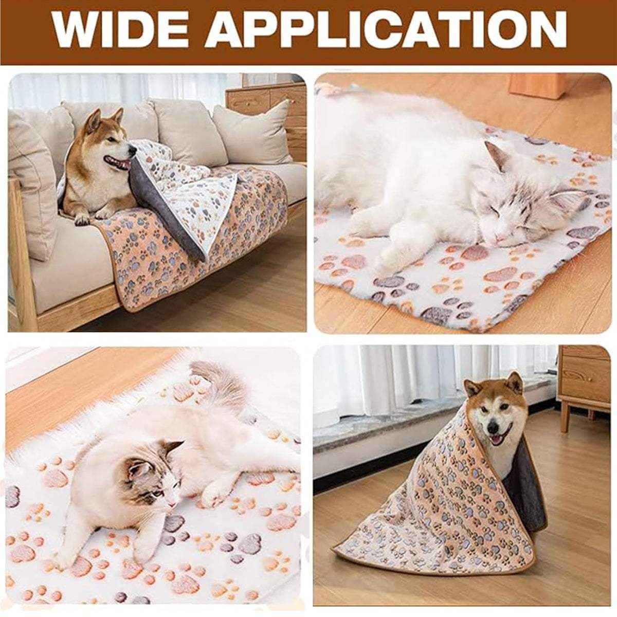 Cozy Fleece Dog Blanket for Sofa and Bed in S/M/L