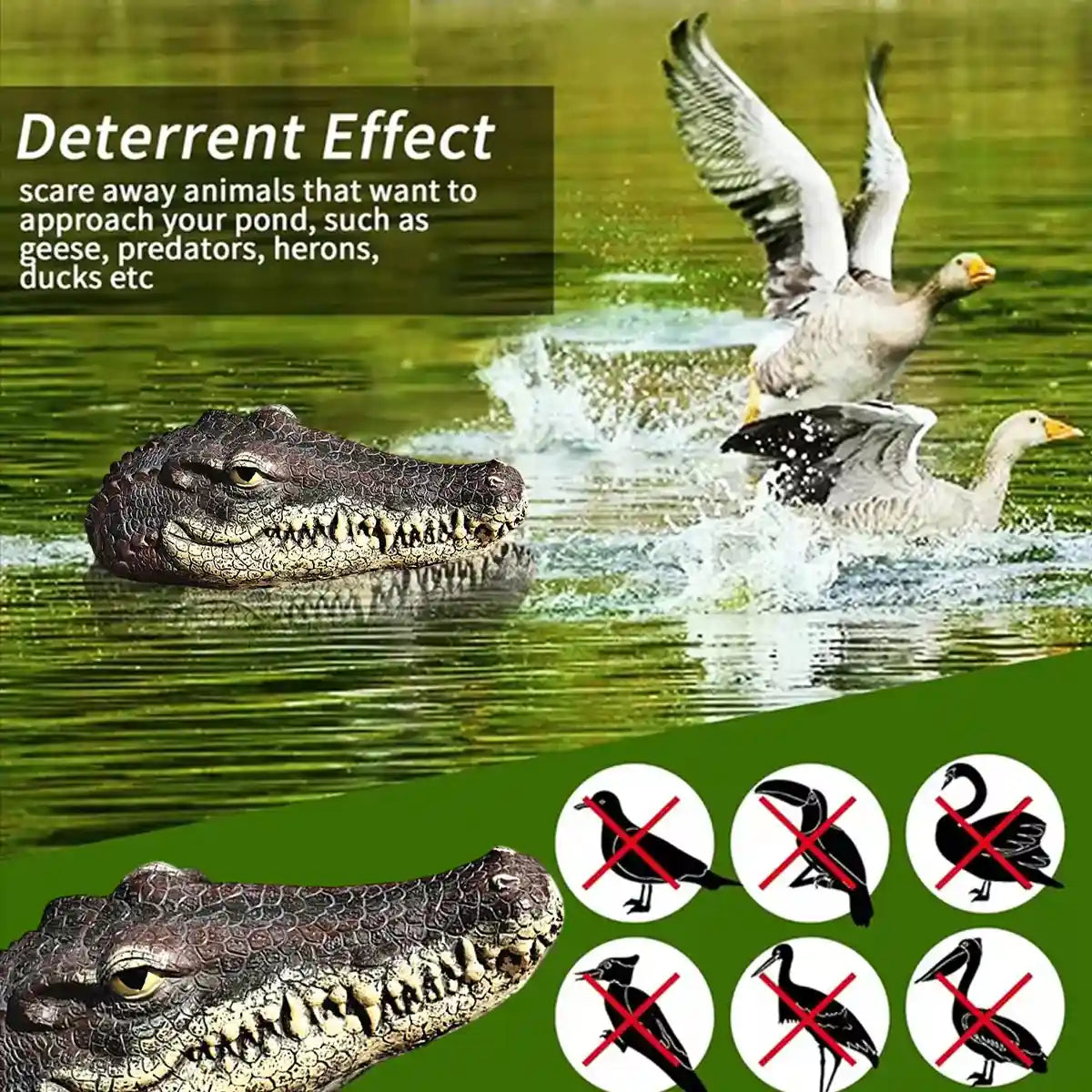 Floating Crocodile Head Ornament for Pool and Pond Decoration