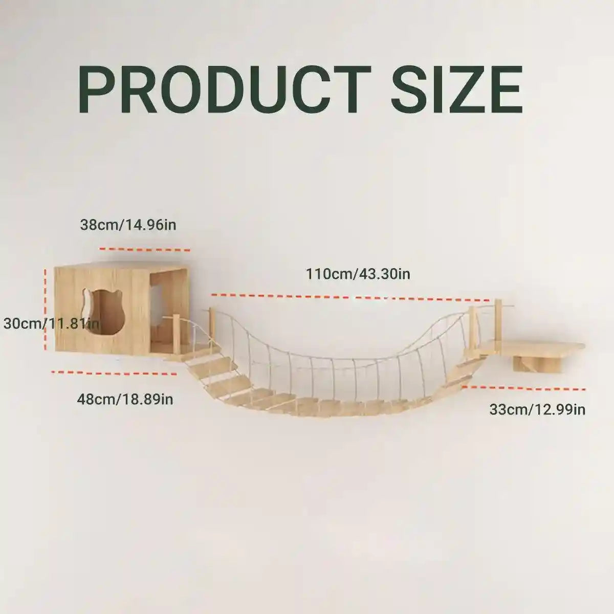 Modern Cat Wall Furniture – Space-Saving Wooden Cat Bridge & Condo Set