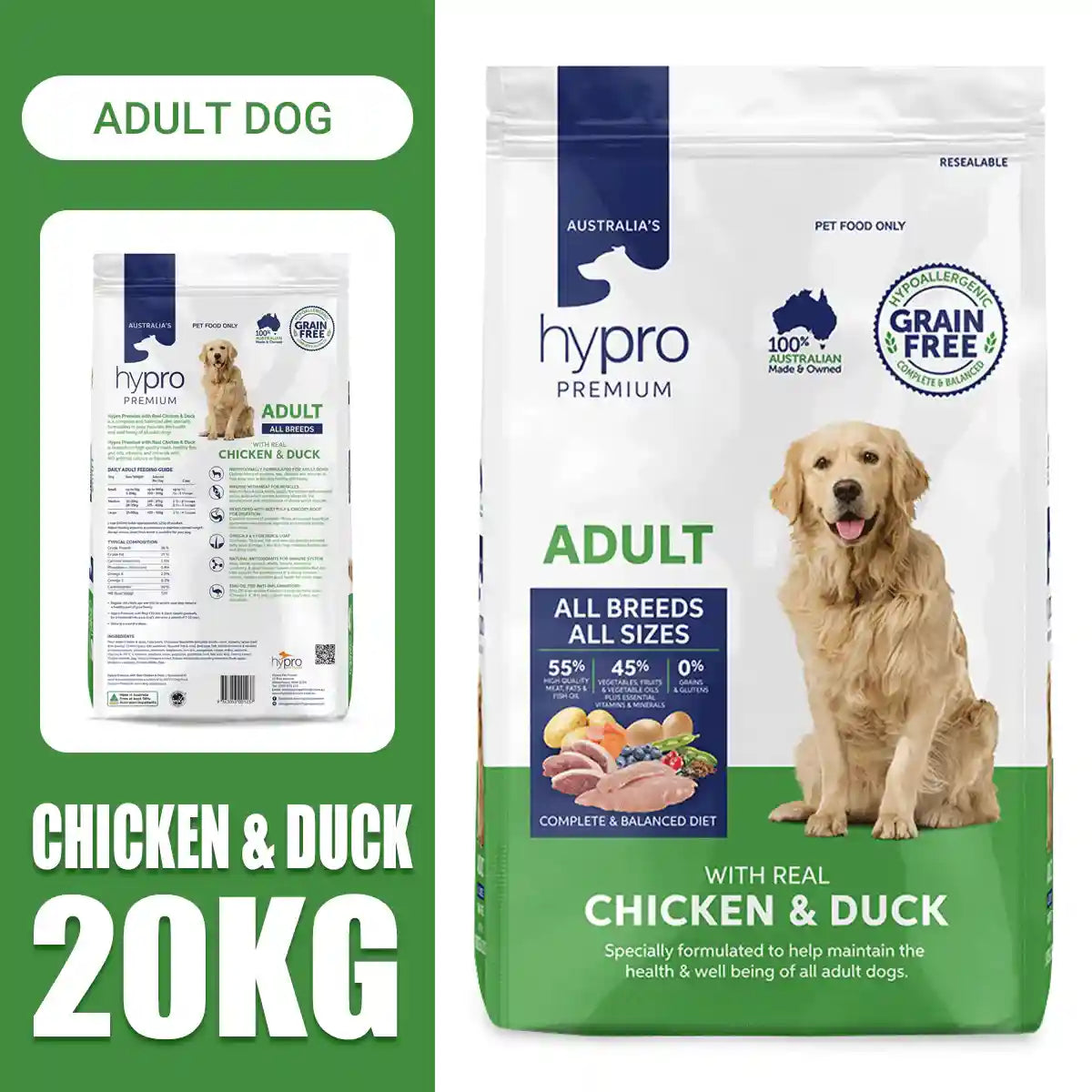 HYPRO DOG CHICKEN & DUCK 20KG