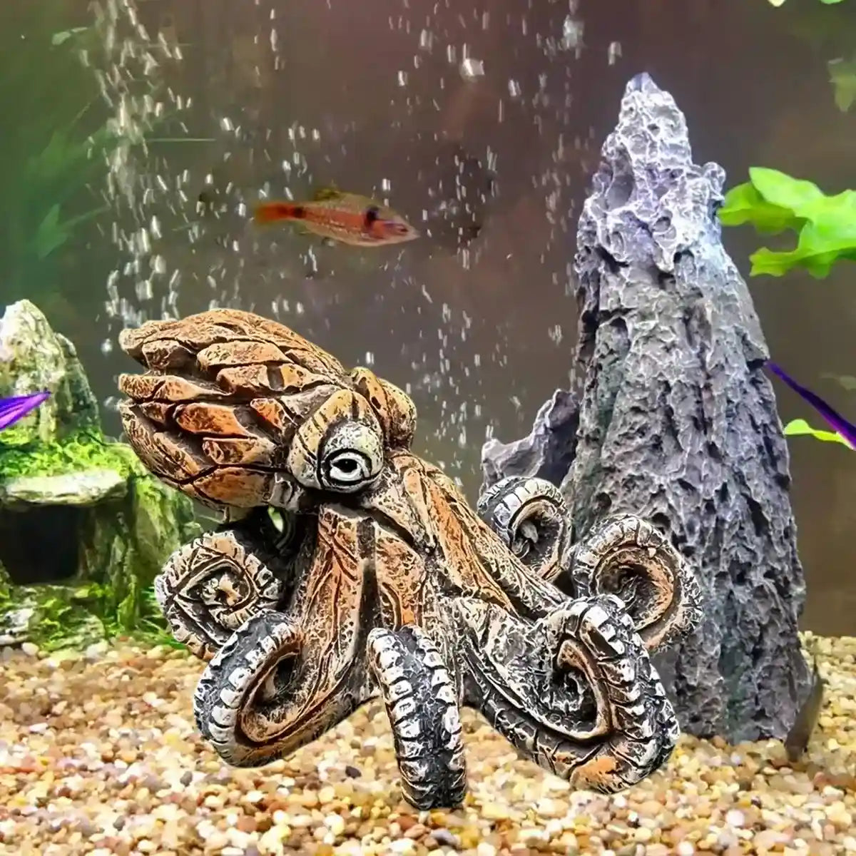 Resin Octopus Aquarium Ornament Marine Decoration for Home & Tank