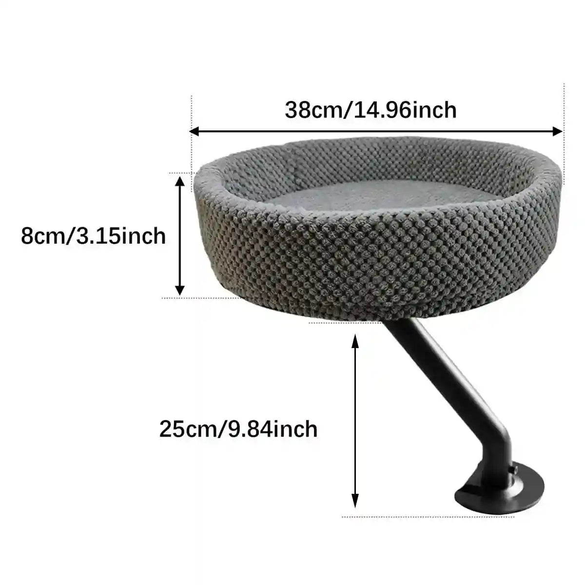 Adjustable Desktop Cat Bed for Table Edge Clamp-On Flannel Cat Lounge