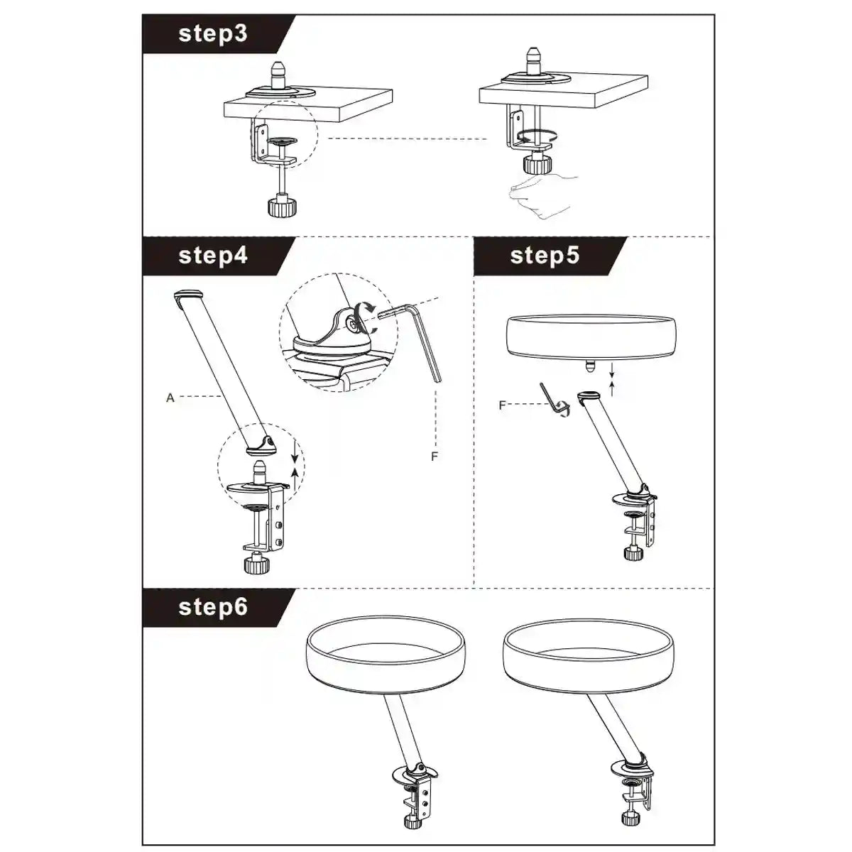 Adjustable Desktop Cat Bed for Table Edge Clamp-On Flannel Cat Lounge