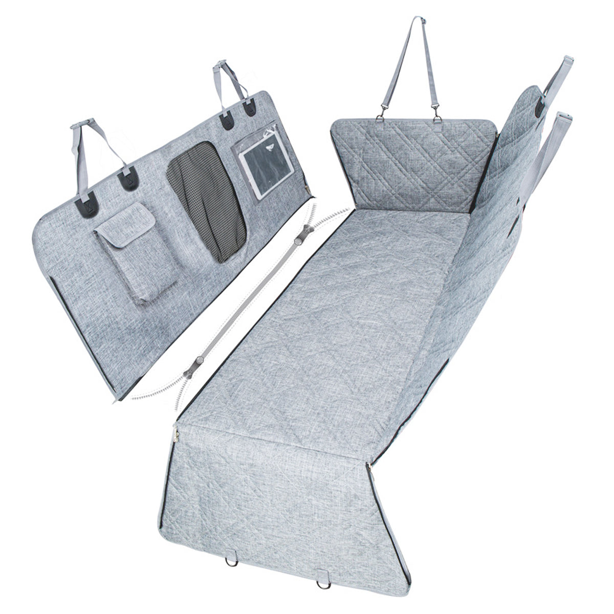 4 In 1 Detachable Car Pet Mat For Back Seat & Trunk