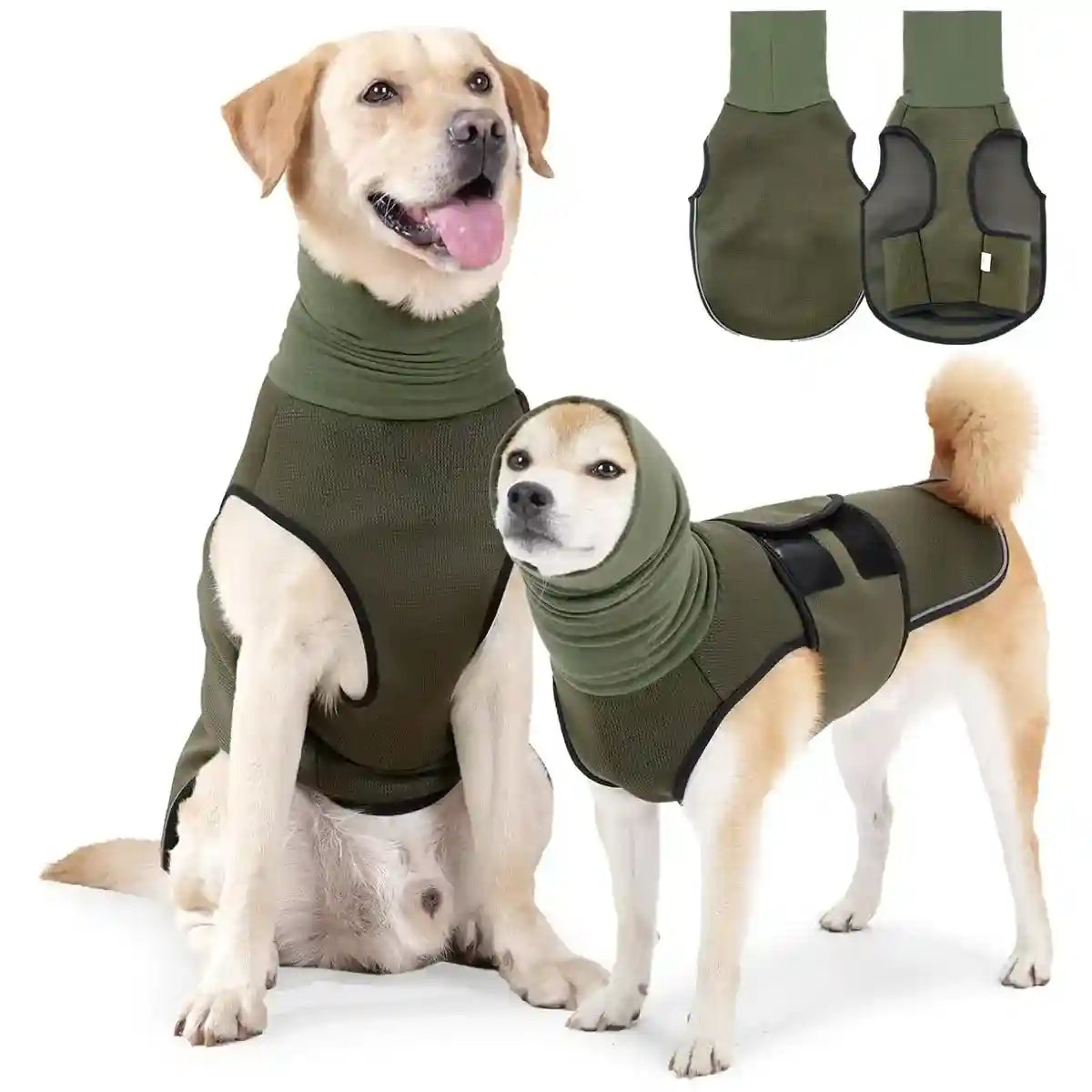 Dog Anxiety Vest with Hood Calming Jacket for Stress Relief