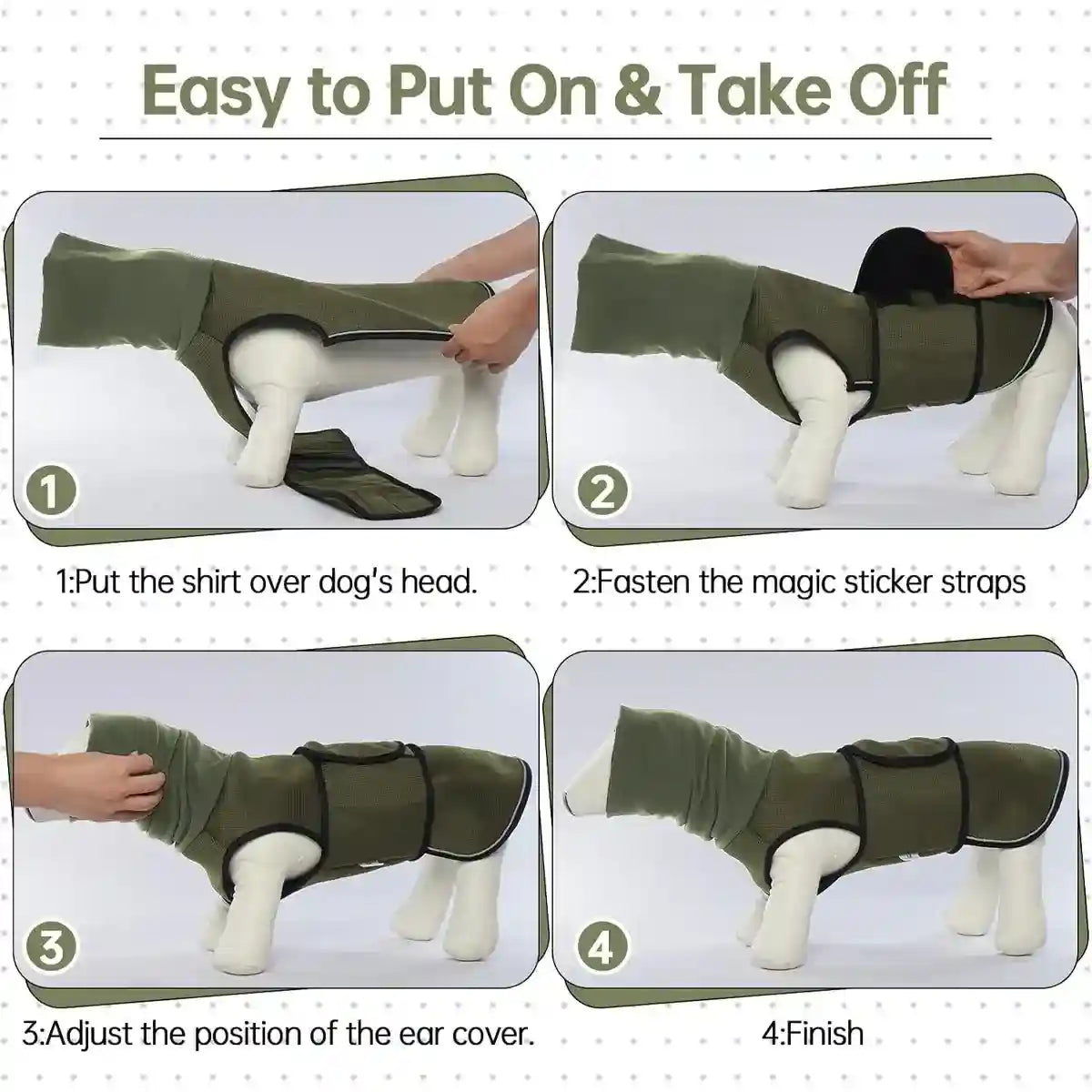 Dog Anxiety Vest with Hood Calming Jacket for Stress Relief