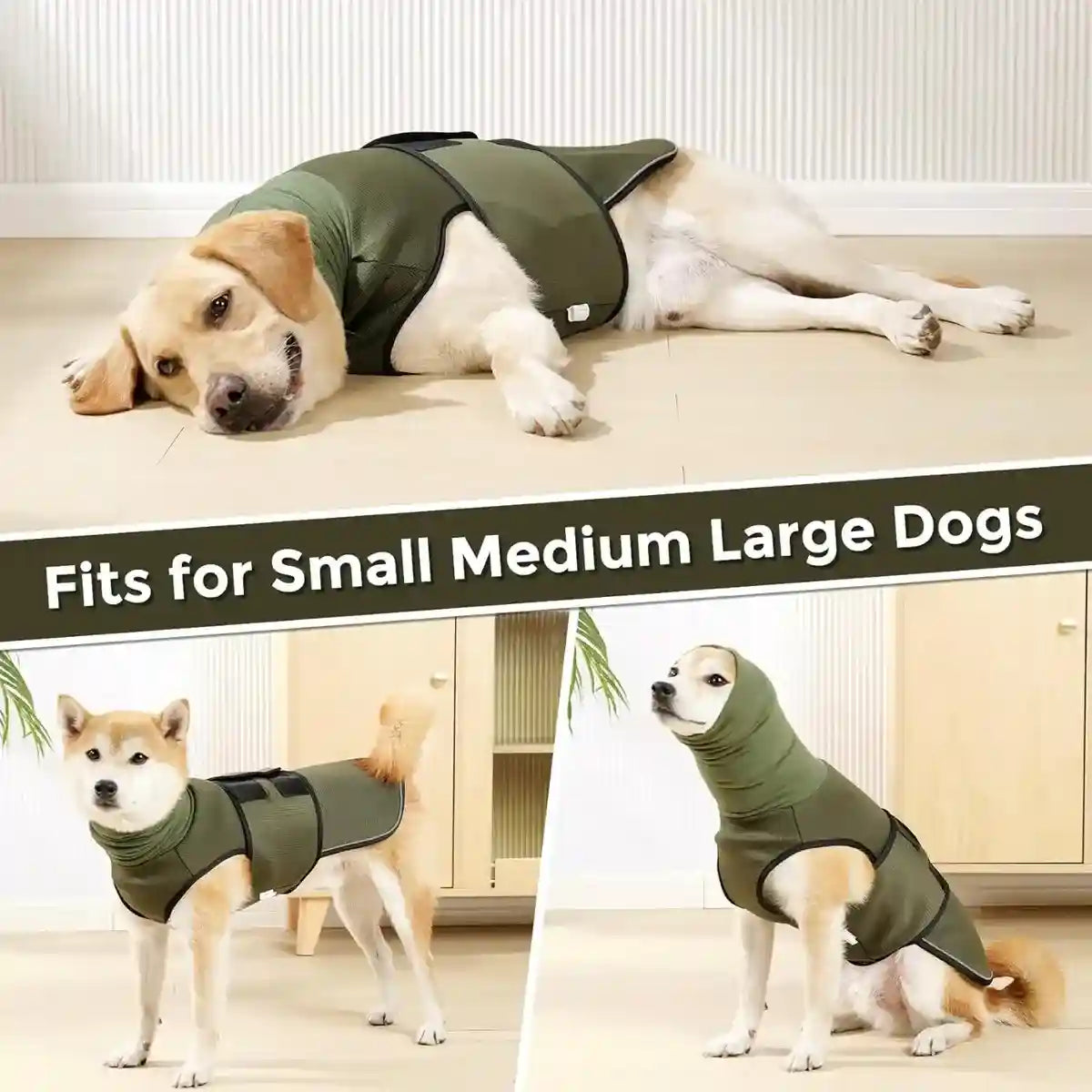 Dog Anxiety Vest with Hood Calming Jacket for Stress Relief