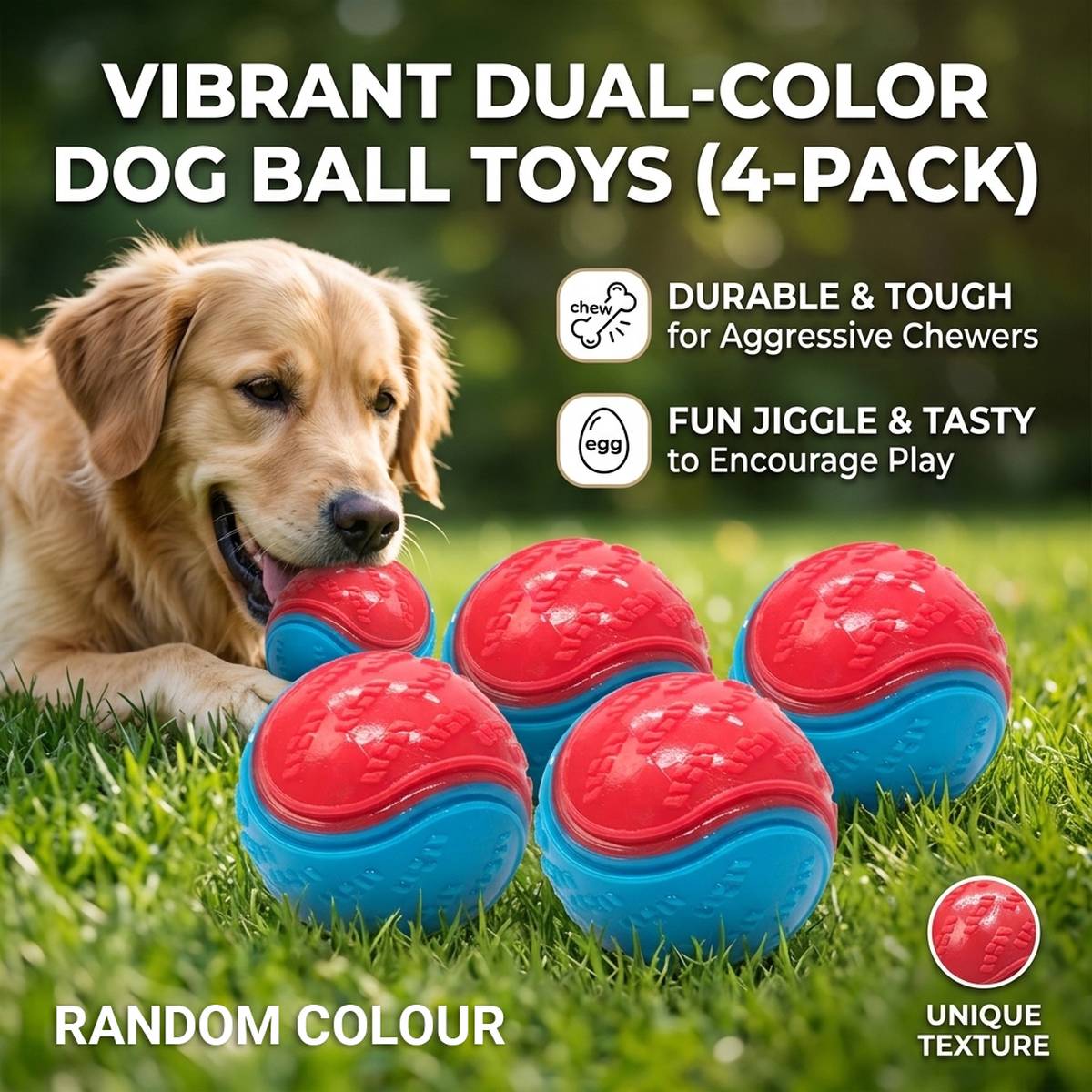 4-Pack Textured Dog Chew Balls
