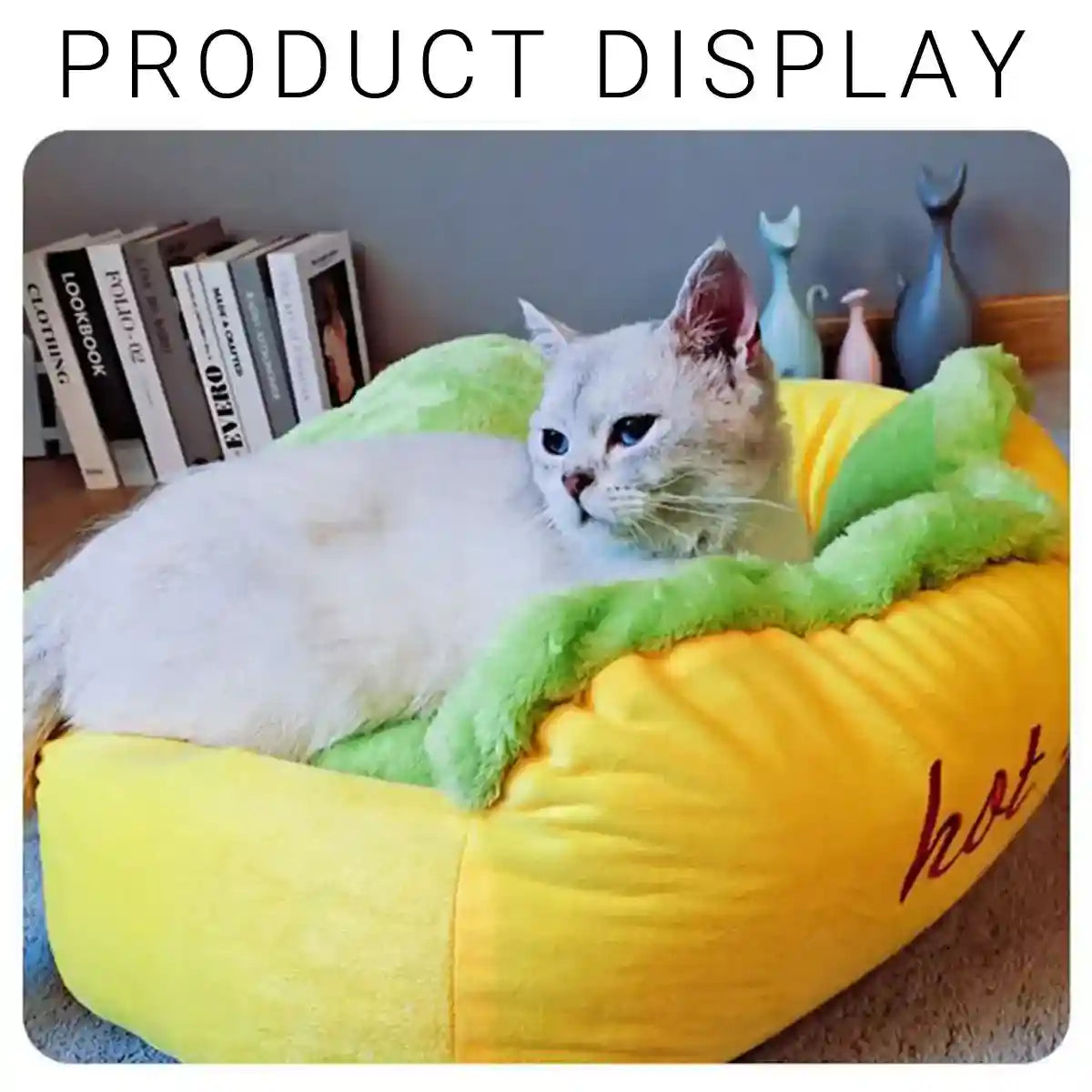 Hot Dog Shape Pet Bed Plush Sofa for Cats & Small Dogs
