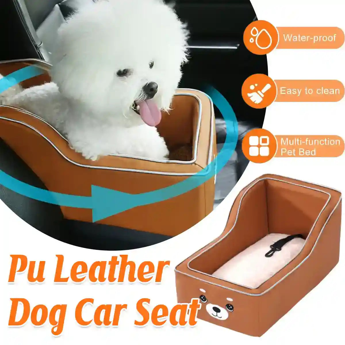Car Center Console Pet Seat for Small Dogs & Cats