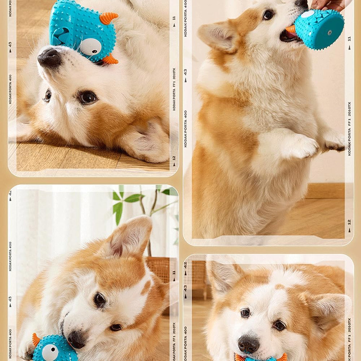 Dog Chew Toy Squeaky Monster Treat Dispenser
