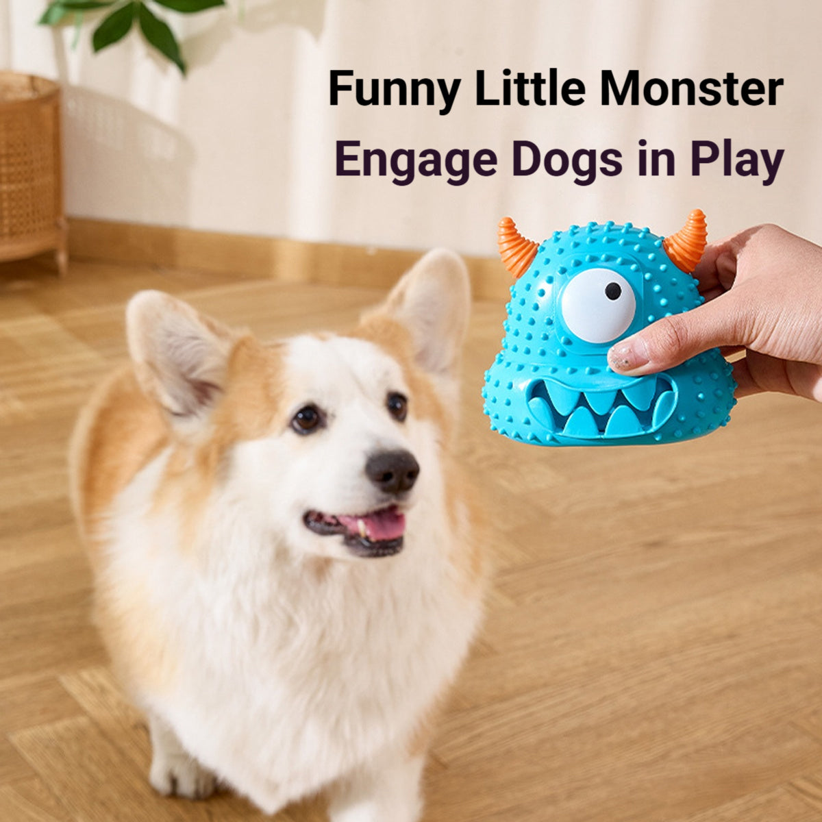 Dog Chew Toy Squeaky Monster Treat Dispenser