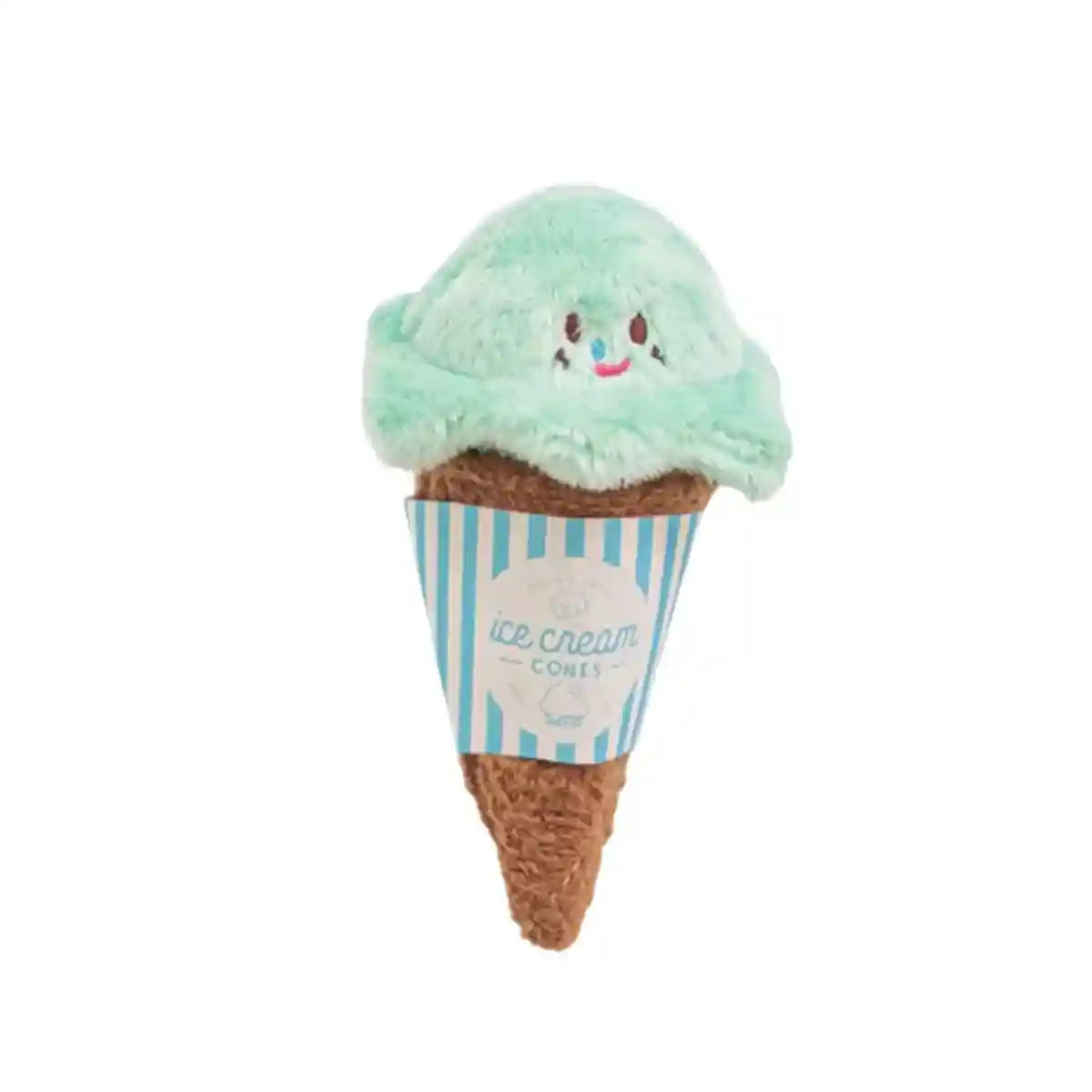 Ice Cream Cone Dog Chew Toy Plush With Squeaker