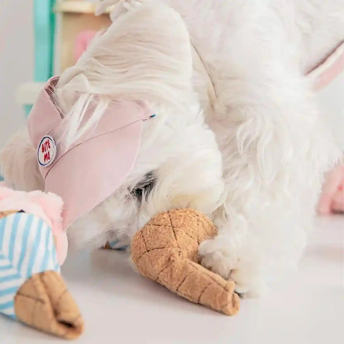 Ice Cream Cone Dog Chew Toy Plush With Squeaker