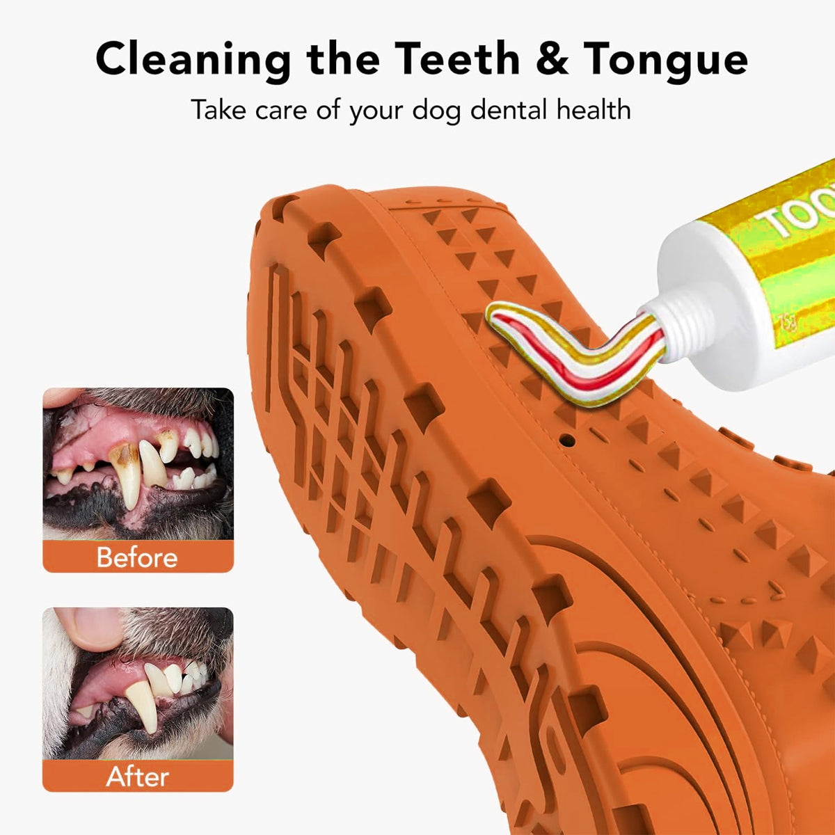 Dog Chew Toy Durable Squeaky Rubber Shoe for Dental Cleaning