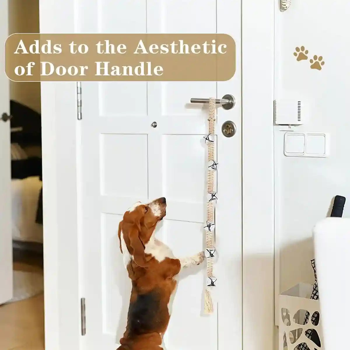 Braided Dog Training Bell for Door Handle Potty Alert (6 Bells)