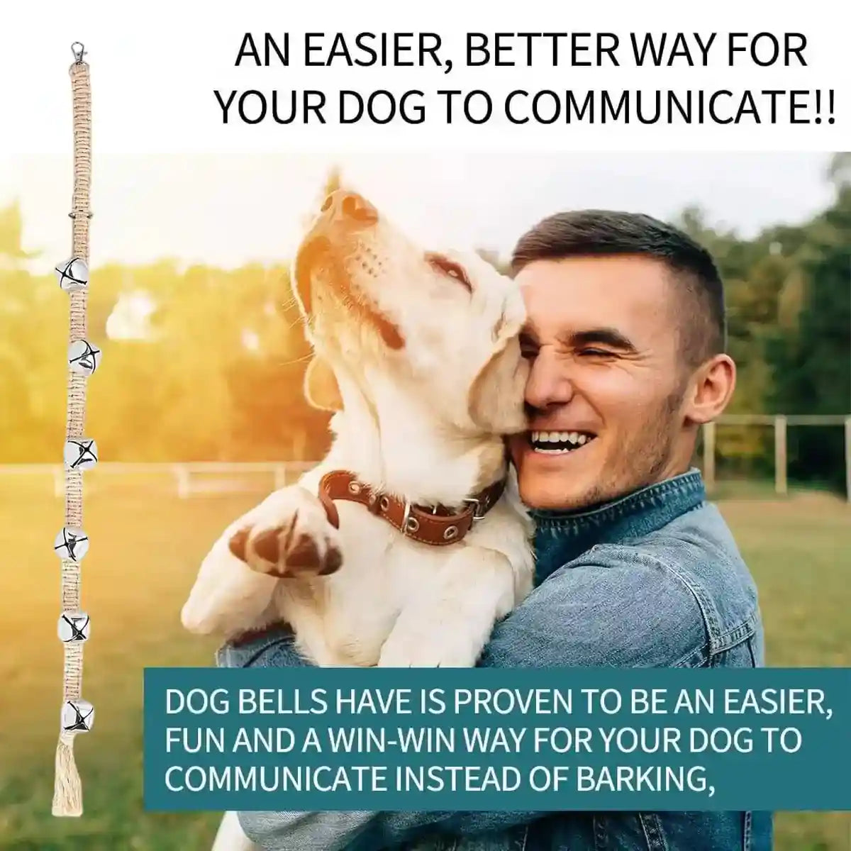 Braided Dog Training Bell for Door Handle Potty Alert (6 Bells)