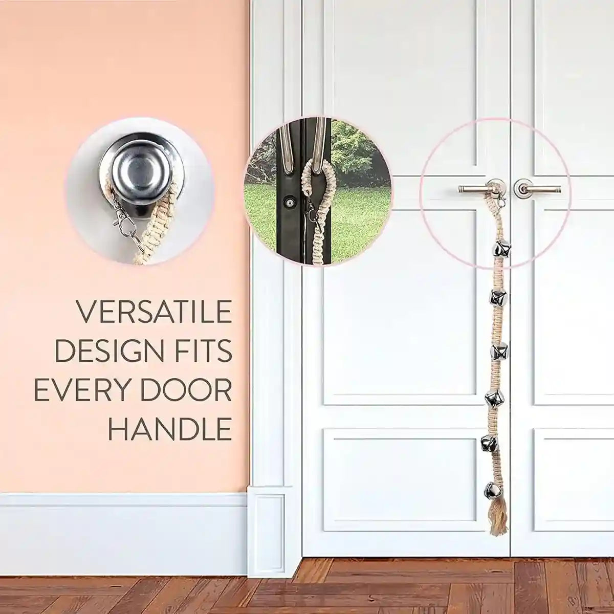 Braided Dog Training Bell for Door Handle Potty Alert (6 Bells)