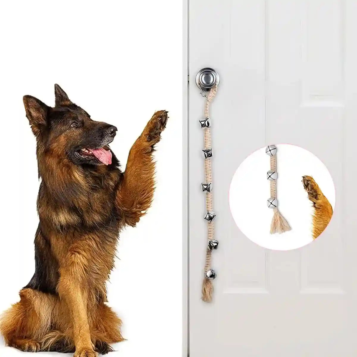 Braided Dog Training Bell for Door Handle Potty Alert (6 Bells)