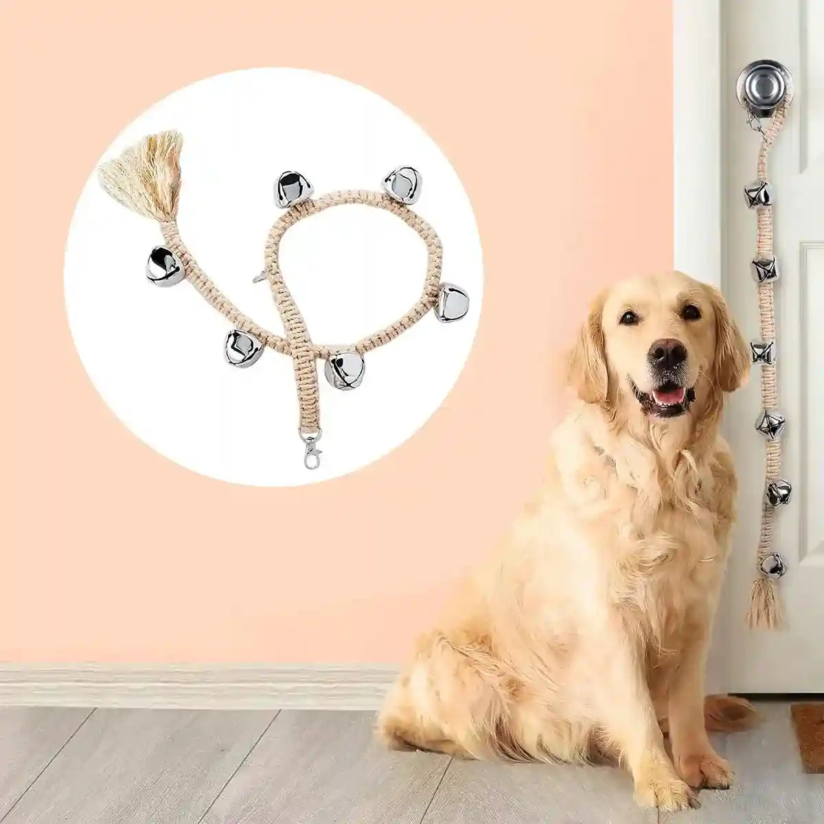 Braided Dog Training Bell for Door Handle Potty Alert (6 Bells)