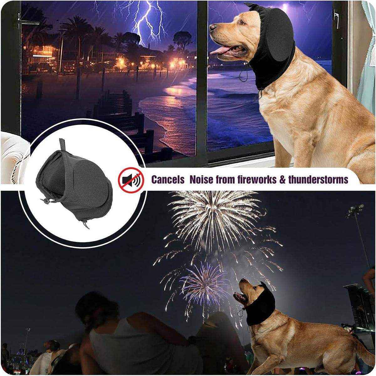 Adjustable Dog Ear Muffs Noise Protection for Fireworks & Loud Environments