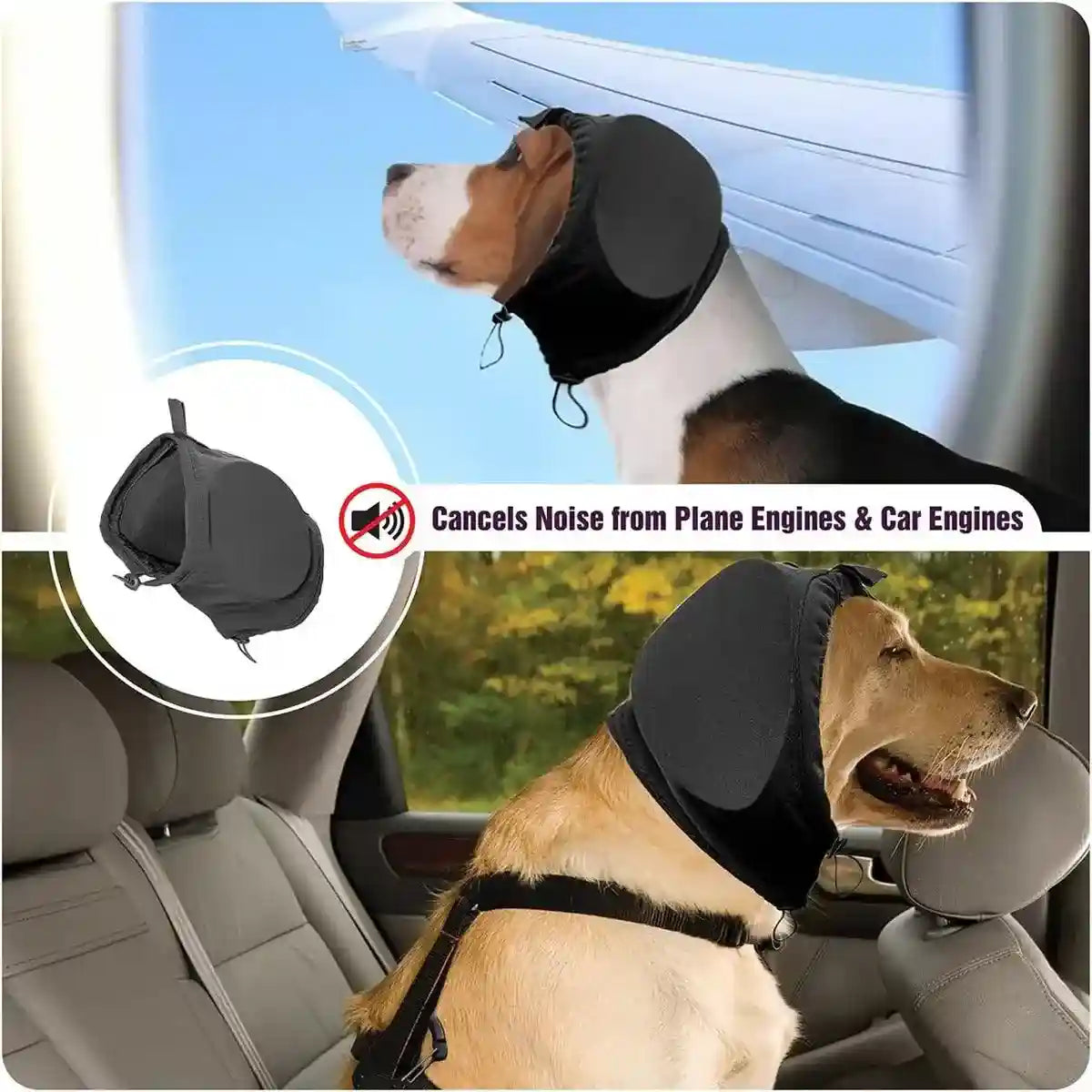 Adjustable Dog Ear Muffs Noise Protection for Fireworks & Loud Environments