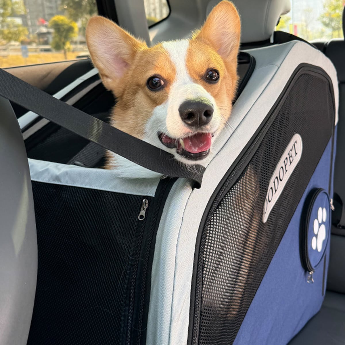 DODOPET Foldable Dog Car Carrier, Safe Travel Pet Car Seat