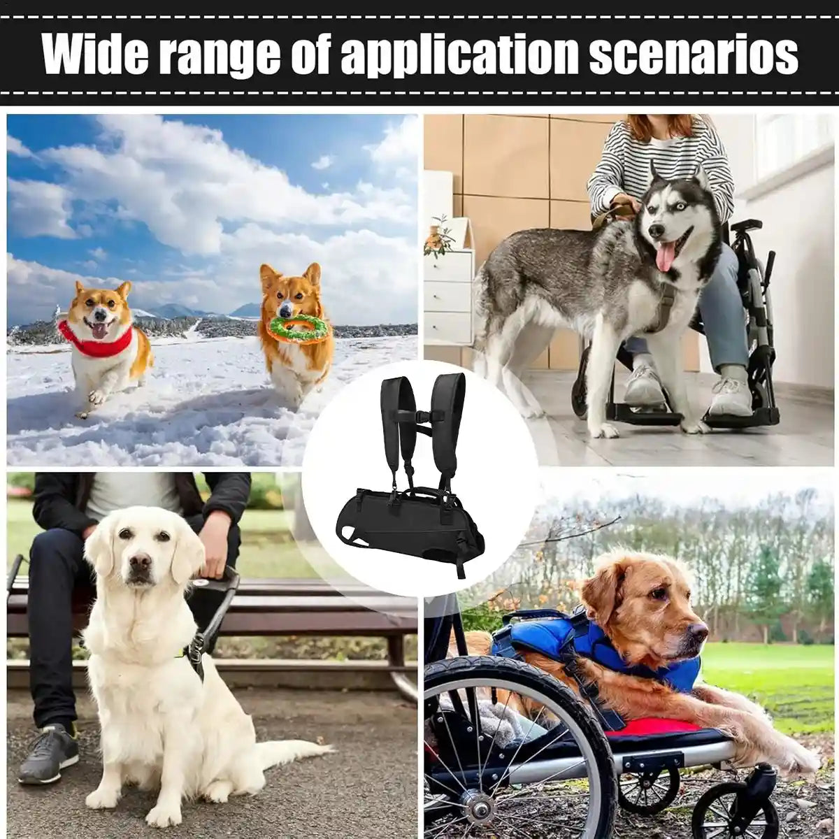 Dog Lift Harness Adjustable Support Carrying Harness for Pets