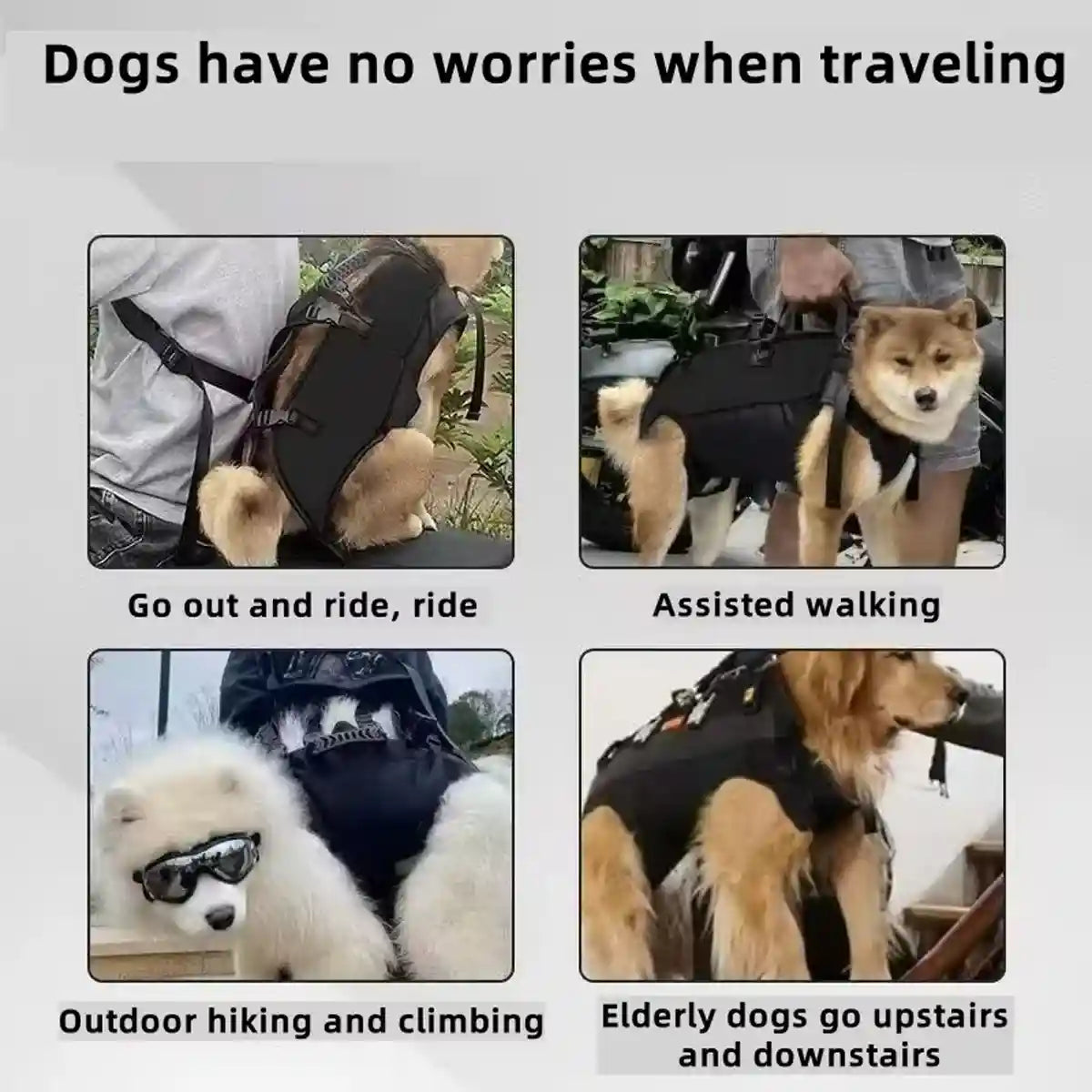 Dog Lift Harness Adjustable Support Carrying Harness for Pets