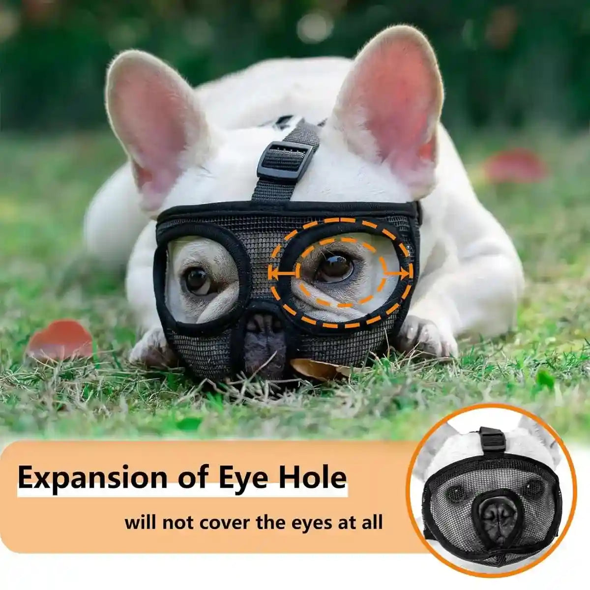 Mesh Dog Muzzle for Short-Mouthed Breeds – Breathable & Adjustable