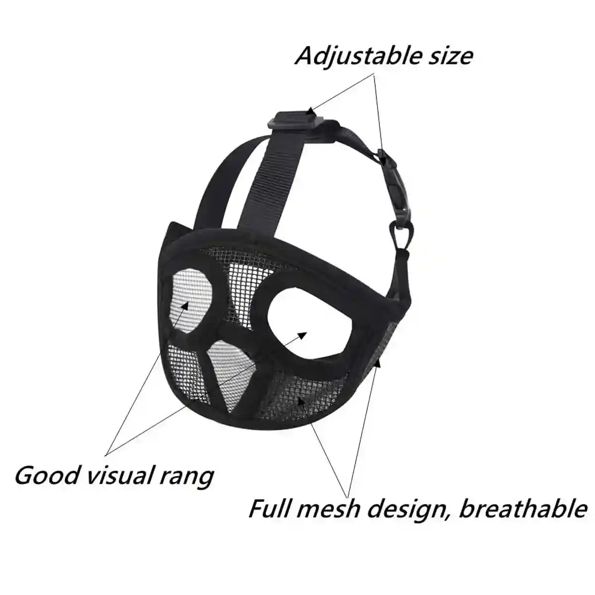Mesh Dog Muzzle for Short-Mouthed Breeds – Breathable & Adjustable