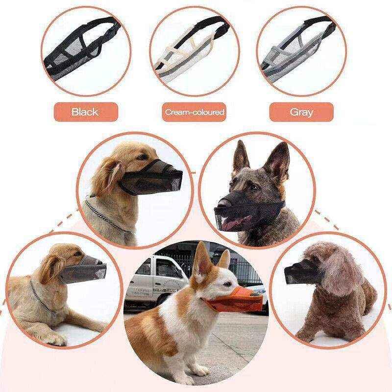 Nylon Dog Muzzle Adjustable Comfortable & Breathable Protection for Dogs