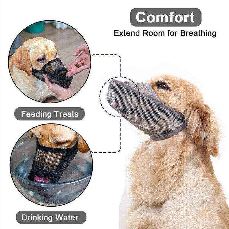 Nylon Dog Muzzle Adjustable Comfortable & Breathable Protection for Dogs