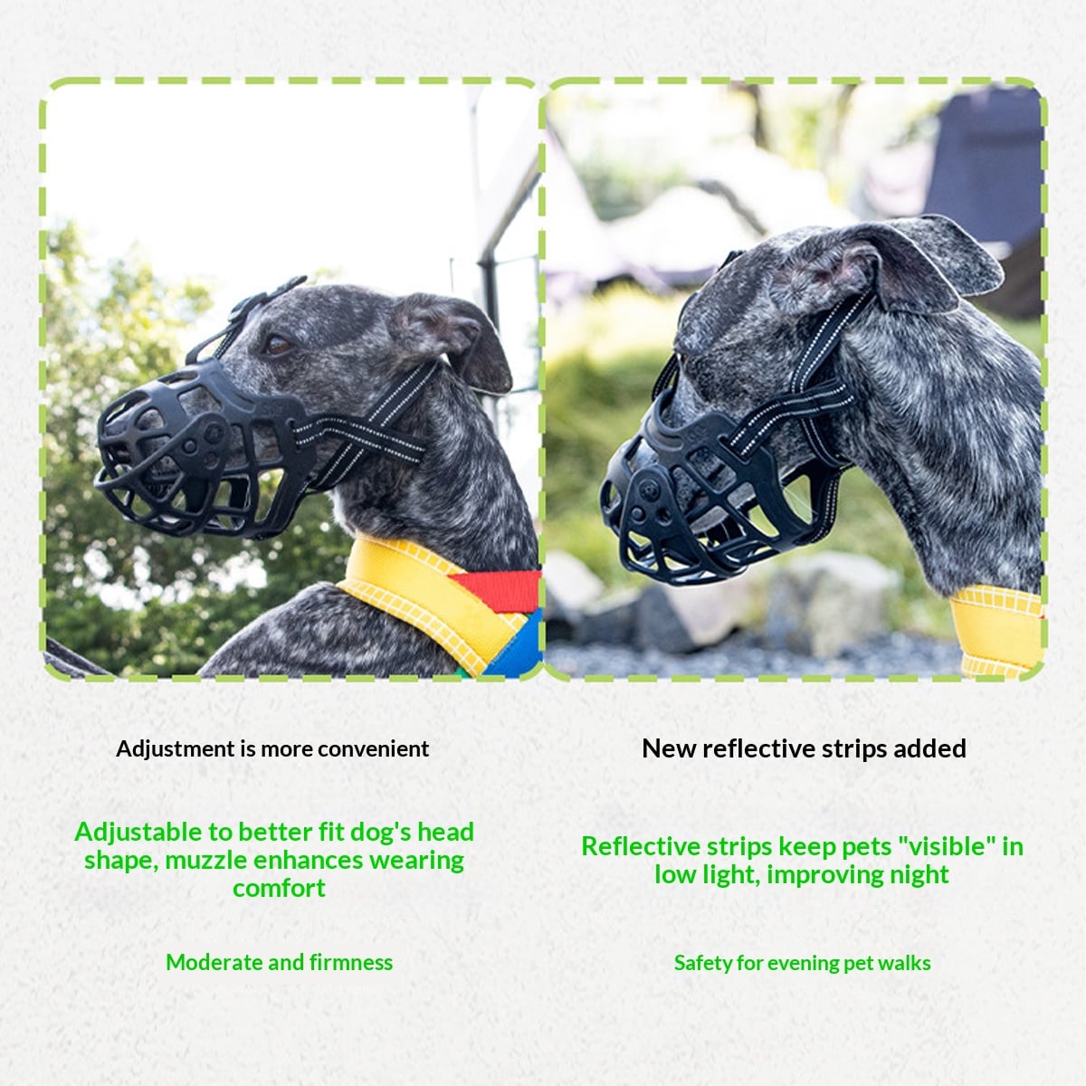 Soft Silicone Dog Muzzle, Breathable Basket Muzzle (S/M/L)