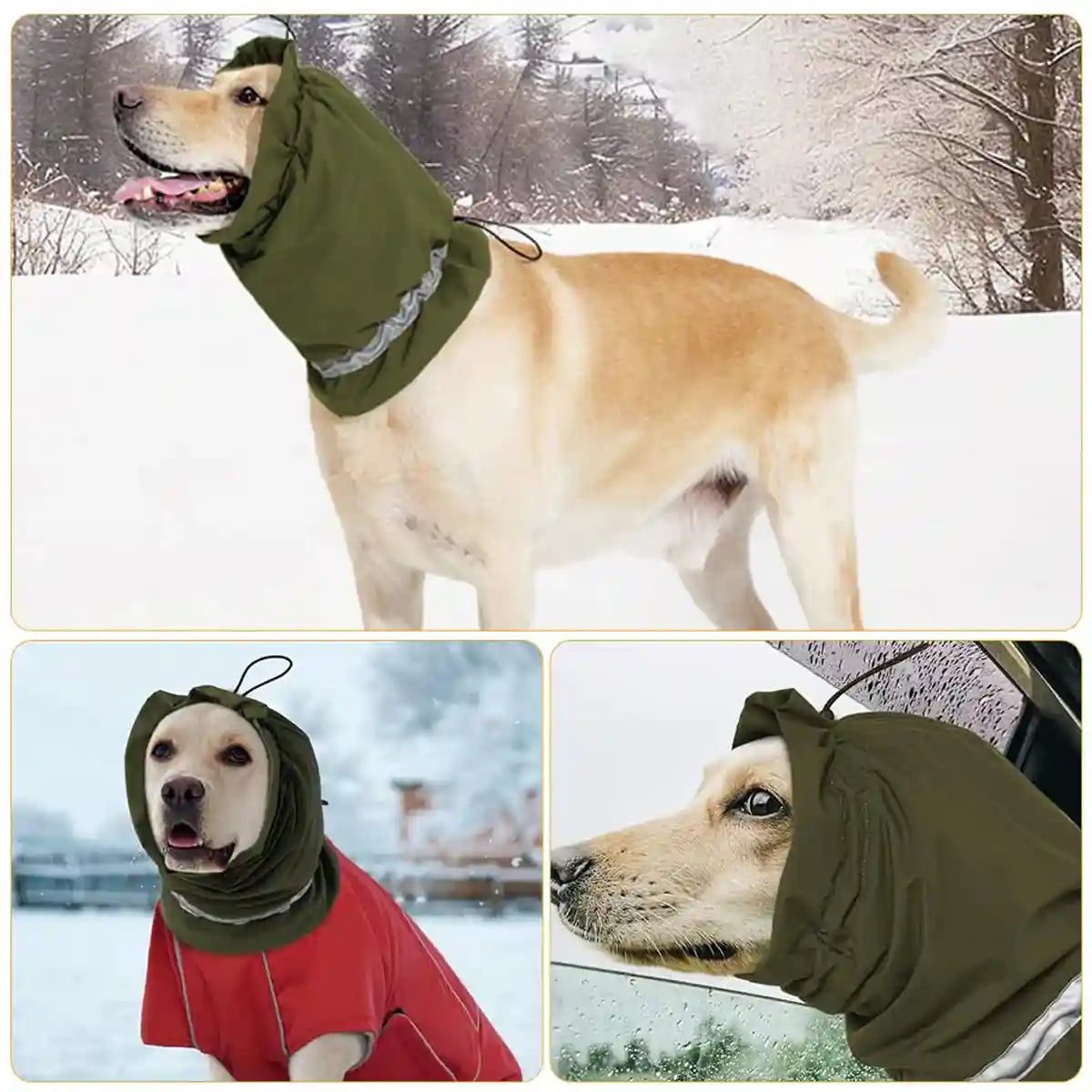 Dog Head Cover And Scarf Set Winter Warmth & Stress Relief Gear